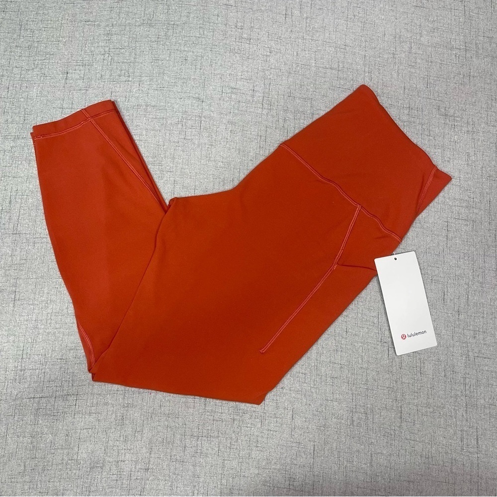 Lululemon Align High Rise Pants Leggings with Pockets Cayenne Orange 12 14 NWT - Picture 6 of 12